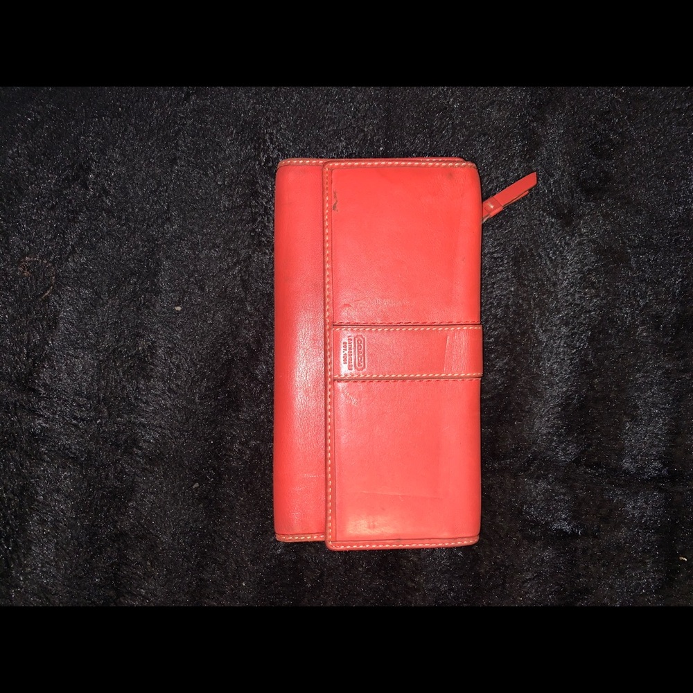 Red Coach Wallet & Checkbook Holder